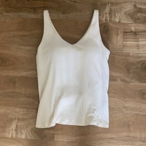 White Uniqlo tank with in-built bra